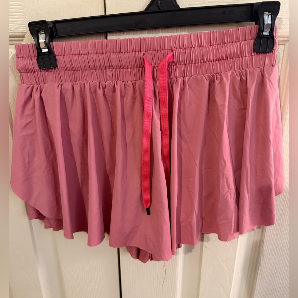 liberty Pink Elastic Waist Athletic Shorts with Drawstring